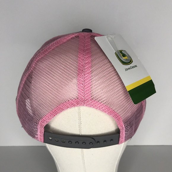 Women's Cap Hat Gray Pink Washington Tractor Snapback Mesh New - Picture 4 of 11